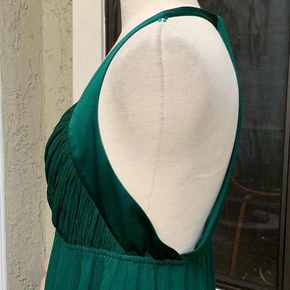 TUFI DUEK Green Silk T-Back Sleeveless Dress 100% Silk Lined - Picture 5 of 8